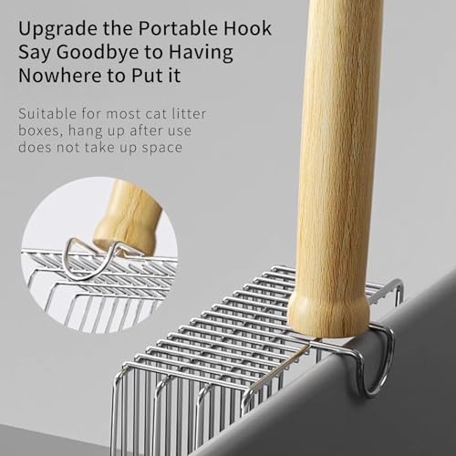 Qpets® Metal Litter Scoop Wooden Handle Fast Sifter Cat Potty Scooper 2 Kinds of Sifter Hole for 3-10Mm Clumping Clay 2PCS Qpets® Metal Litter Scoop Wooden Handle Fast Sifter Cat Potty Scooper 2 Kinds of Sifter Hole for 3-10Mm Clumping Clay 2PCS